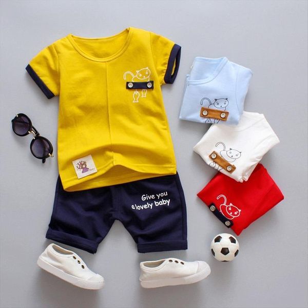 summer children boy suit cartoon printed short sleeve t shirt round collar casual pants toddler infant outfits, White
summer children boy suit cartoon printed short sleeve t shirt round collar casual pants toddler infant outfits, White