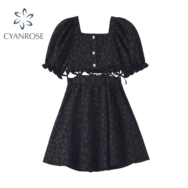 vintage gothic women's dress summer patchwork design floral printed short puff sleeve high waist fashion female 210515, Black;gray
vintage gothic women's dress summer patchwork design floral printed short puff sleeve high waist fashion female 210515, Black;gray