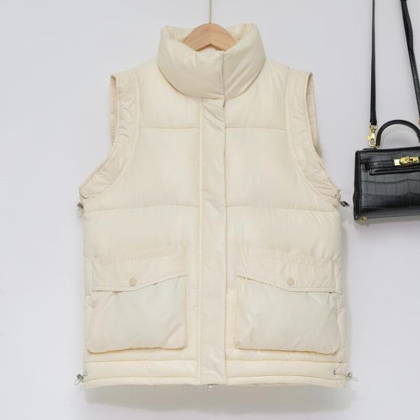 women's vests 2021 autumn and winter vest women coat female sleeveless waistcoat stand-up collar ladies outerwear, Black;white
women's vests 2021 autumn and winter vest women coat female sleeveless waistcoat stand-up collar ladies outerwear, Black;white