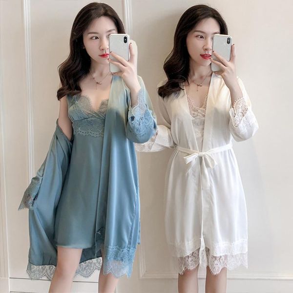summer 2pcs silk satin lingerie nightgowns robes sets for women lace bathrobe sleepwear nightdress night dress nighty women's, Black;red
summer 2pcs silk satin lingerie nightgowns robes sets for women lace bathrobe sleepwear nightdress night dress nighty women's, Black;red