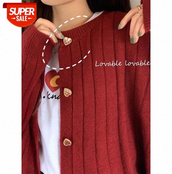 sweet love button red short natal sweater cardigan korean version loose and thin #pg9n, Black;gray
sweet love button red short natal sweater cardigan korean version loose and thin #pg9n, Black;gray
