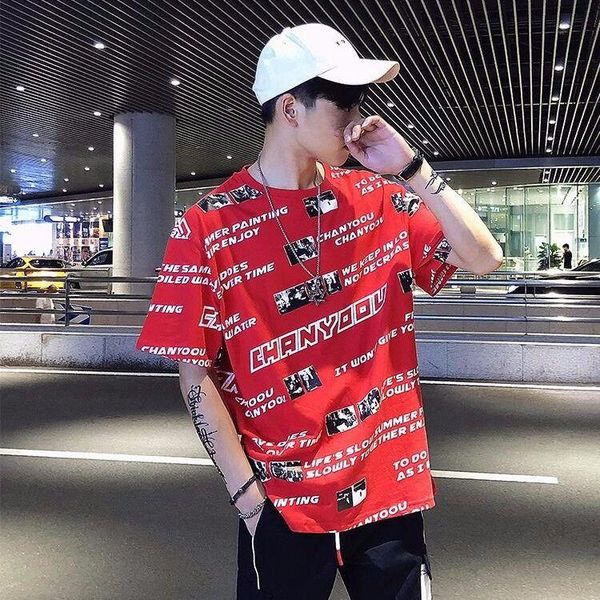 men's t-shirts summer printed short sleeve t-shirt korean loose half clothes, White;black
men's t-shirts summer printed short sleeve t-shirt korean loose half clothes, White;black