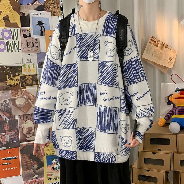 men's sweaters neploha 2021 winter bear graphic casual hong kong style o-neck streetwear male hip hop couple pullovers, White;black
men's sweaters neploha 2021 winter bear graphic casual hong kong style o-neck streetwear male hip hop couple pullovers, White;black