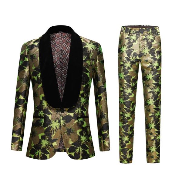 men's suits & blazers black and greenflower pattern slim fit two-piece set club party bridegroom wedding man suit business, White;black
men's suits & blazers black and greenflower pattern slim fit two-piece set club party bridegroom wedding man suit business, White;black