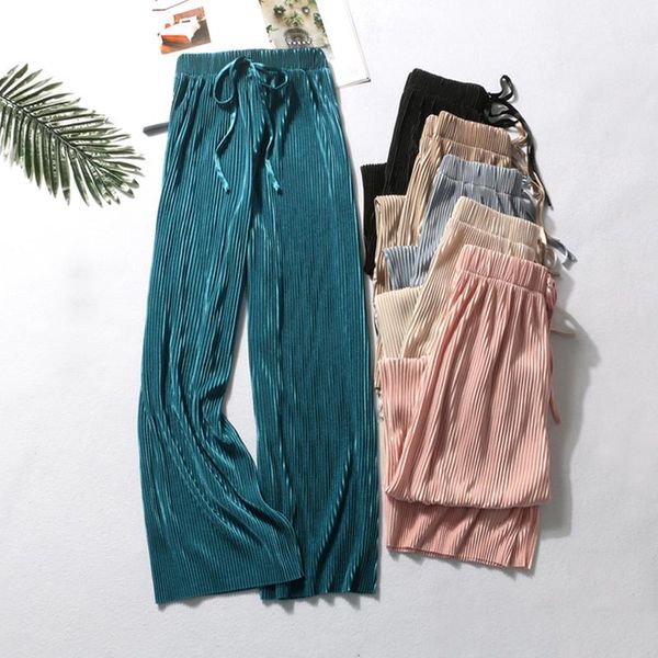 women's pants & capris pleated loose ice silk korean casual cropped wide leg trouse home classic sports wear girls clothes black, Black;white
women's pants & capris pleated loose ice silk korean casual cropped wide leg trouse home classic sports wear girls clothes black, Black;white