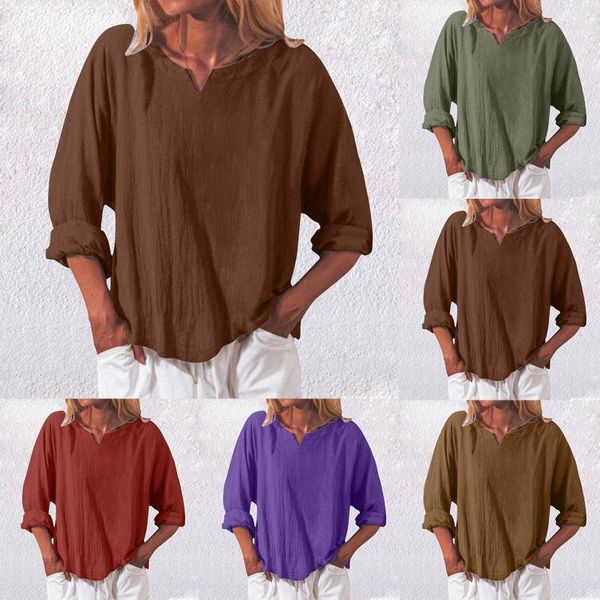 women's blouses & shirts fashion women loose long sleeve tunic cotton linen blouse plus size v-neck tee shirt autumn summer elegant st, White
women's blouses & shirts fashion women loose long sleeve tunic cotton linen blouse plus size v-neck tee shirt autumn summer elegant st, White