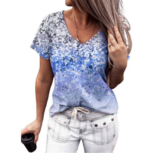 women t-shirt summer casual loose floral tee 2021 gradient printed short sleeve v-neck plus size clothing women's, White
women t-shirt summer casual loose floral tee 2021 gradient printed short sleeve v-neck plus size clothing women's, White