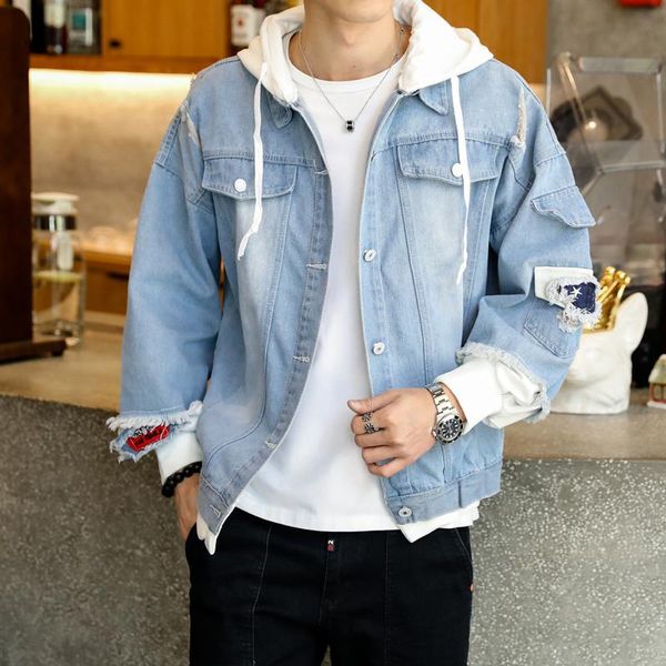 men's jackets hooded 2021 denim jacket fake two pieces solid color loose coat fashion designer casual, Black;brown
men's jackets hooded 2021 denim jacket fake two pieces solid color loose coat fashion designer casual, Black;brown