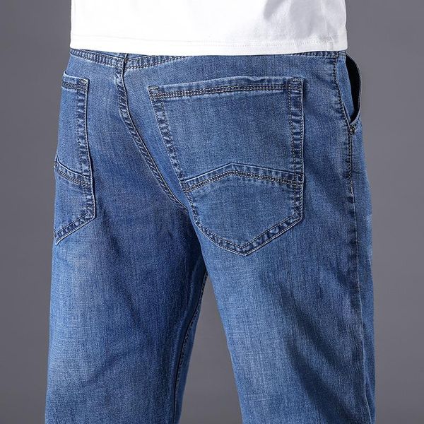 men's jeans summer stretch slim straight loose middle-aged business casual denim trousers male high-quality pants, Blue
men's jeans summer stretch slim straight loose middle-aged business casual denim trousers male high-quality pants, Blue