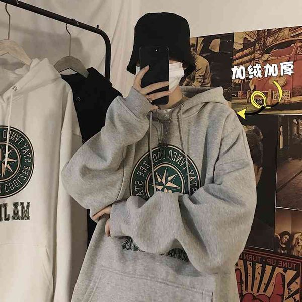 2021autumn and winter sweater men's hooded fashion loose clothes simple salt department boy student coat, Black
2021autumn and winter sweater men's hooded fashion loose clothes simple salt department boy student coat, Black