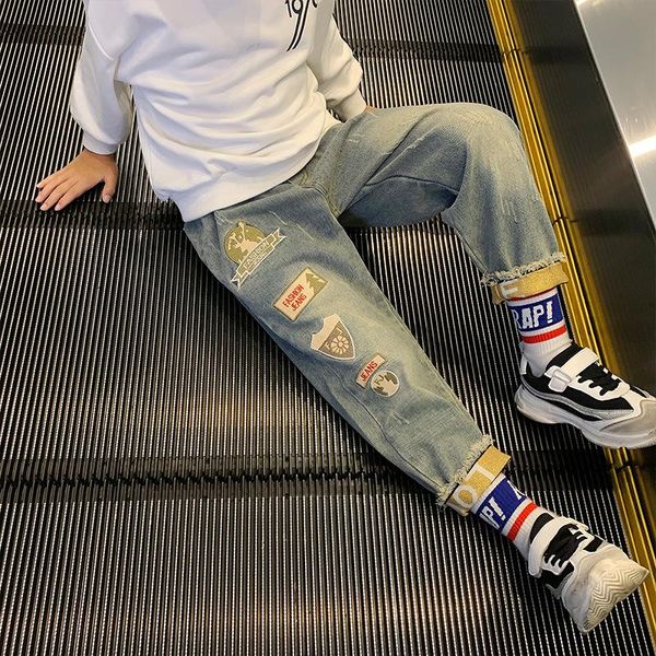jeans vintage jean spring autumn boy trousers pants capris kids children clothing denim long teenage sport 4-12years high quality, Blue 
jeans vintage jean spring autumn boy trousers pants capris kids children clothing denim long teenage sport 4-12years high quality, Blue
