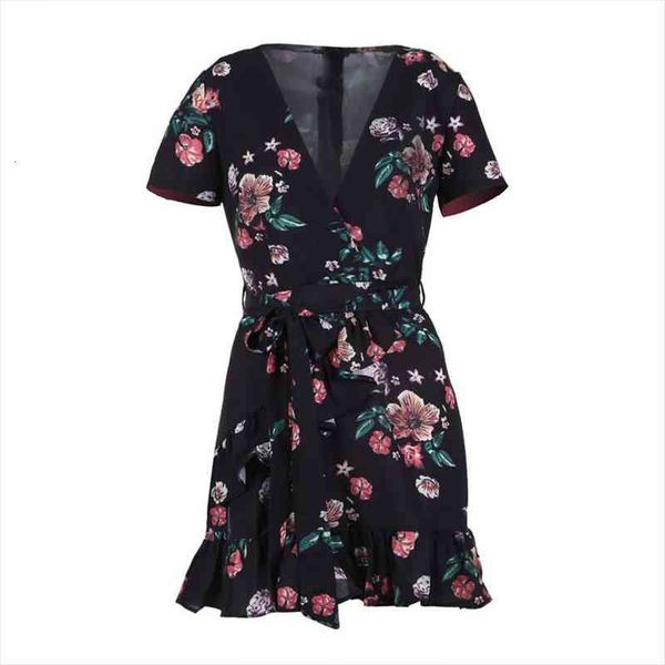 boho short sleeve floral women dresses print v-neck ruffle mini a-line summer holiday sundress with belt vestidos de festa, Black;gray
boho short sleeve floral women dresses print v-neck ruffle mini a-line summer holiday sundress with belt vestidos de festa, Black;gray