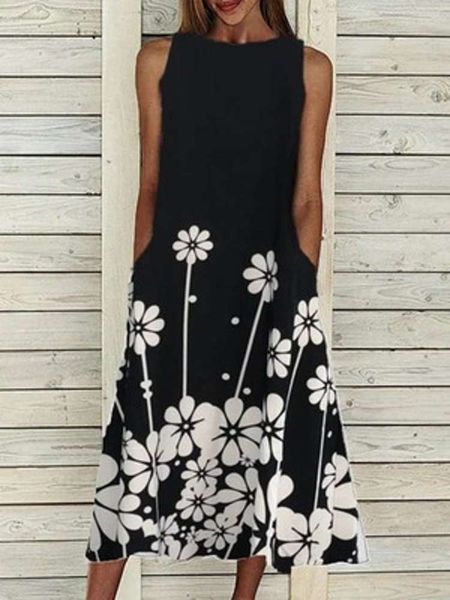 2020 summer women's print long casual large dress, Black;gray
2020 summer women's print long casual large dress, Black;gray