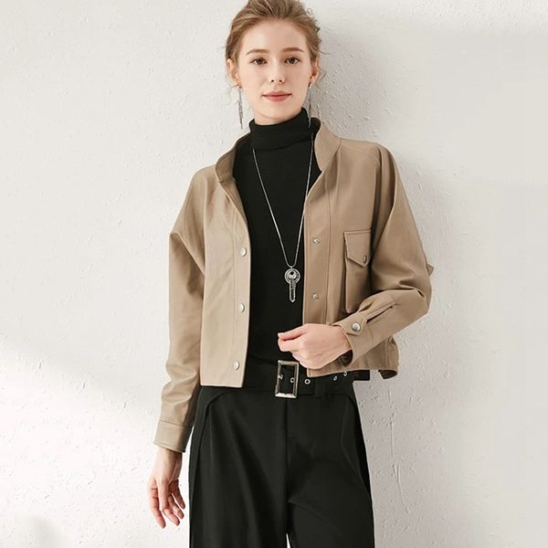 jackets women coats 100%real fashion sheepskin genuine leather short jacket long sleeves, Black;brown
jackets women coats 100%real fashion sheepskin genuine leather short jacket long sleeves, Black;brown