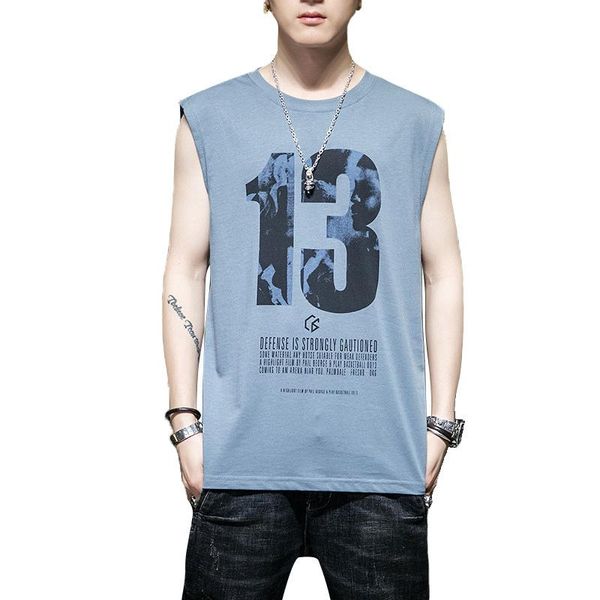 men' tank 2021 summer sleeveless t-shirt simple round neck cotton loose casual vest internet celebrity half sleeve men, White;black
men' tank 2021 summer sleeveless t-shirt simple round neck cotton loose casual vest internet celebrity half sleeve men, White;black