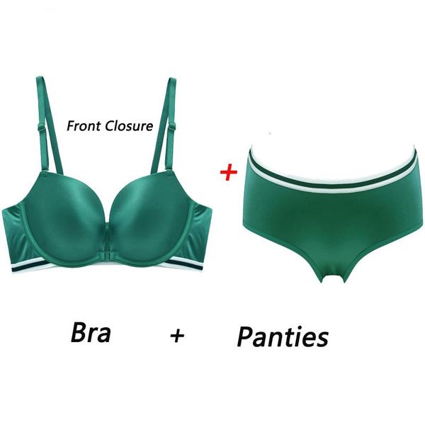bras sets bra + panties green underwear women front closure wire stripe beauty back seamless push up small breast gather set, Red;black
bras sets bra + panties green underwear women front closure wire stripe beauty back seamless push up small breast gather set, Red;black
