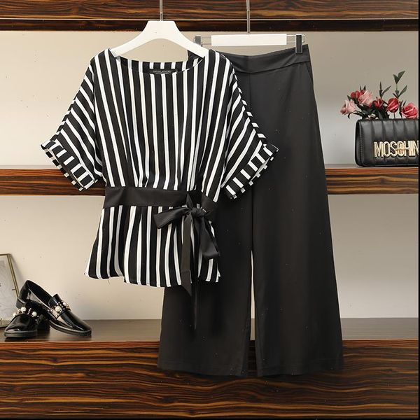 plus size work wear womens dresses 2 pieces set summer short sleeve bow lace up striped blouse wide leg pants, White
plus size work wear womens dresses 2 pieces set summer short sleeve bow lace up striped blouse wide leg pants, White