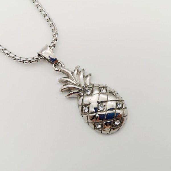 pendant necklaces trendy fruit pineapple necklace 316l stainless steel crystals fashion jewelry men women, Silver
pendant necklaces trendy fruit pineapple necklace 316l stainless steel crystals fashion jewelry men women, Silver