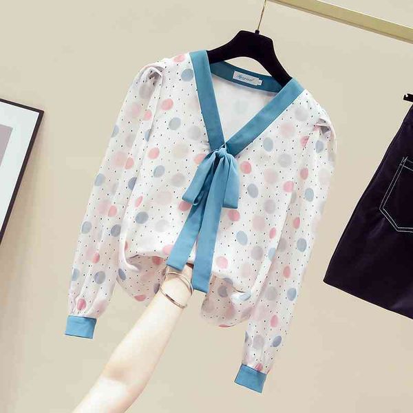 autumn women's v neck long sleeves bow polka dot chiffon shirts girls ladies shirt blouse a4091 210428, White
autumn women's v neck long sleeves bow polka dot chiffon shirts girls ladies shirt blouse a4091 210428, White