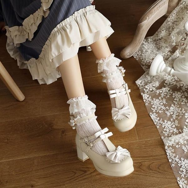 dress shoes romantic dream yana lo lolita bow student sweet round head thick heel girls', Black
dress shoes romantic dream yana lo lolita bow student sweet round head thick heel girls', Black