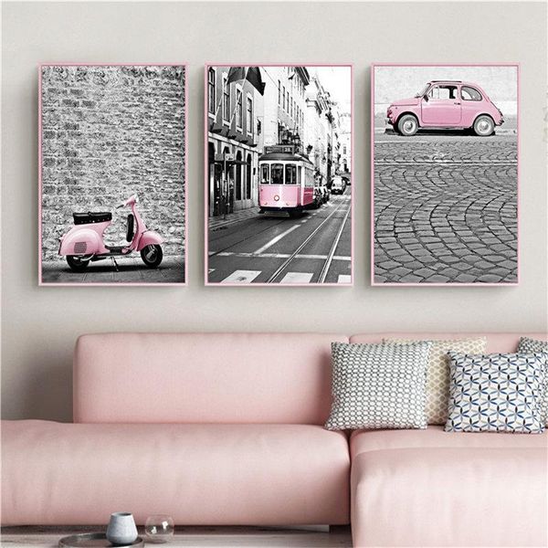 paintings nordic european city landscape pink car bus canvas painting posters and prints wall art vintage picture modern for room decor 
paintings nordic european city landscape pink car bus canvas painting posters and prints wall art vintage picture modern for room decor