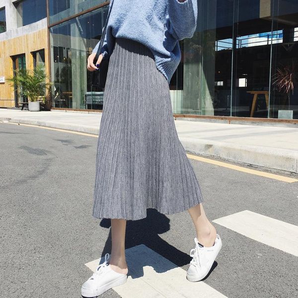 2021autumn winter korean elastic high waist slim simple knitted skirt casual all-match women a-line long skirts, Black
2021autumn winter korean elastic high waist slim simple knitted skirt casual all-match women a-line long skirts, Black