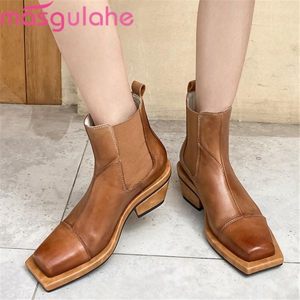 boots masgulahe 2021 genuine leather thick heels square toe fashion ladies shoes autumn winter ankle, Black
boots masgulahe 2021 genuine leather thick heels square toe fashion ladies shoes autumn winter ankle, Black
