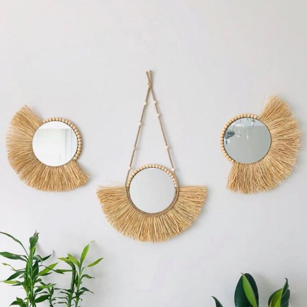 mirrors unique hanging mirror straw excellent workmanship durable lightweight ornament
mirrors unique hanging mirror straw excellent workmanship durable lightweight ornament