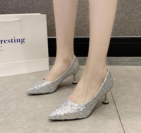 dress shoes elegant ladies shinning glitter gold silver pumps pointed toe high heels fresh wedding party woman comfortable u22-43, Black
dress shoes elegant ladies shinning glitter gold silver pumps pointed toe high heels fresh wedding party woman comfortable u22-43, Black