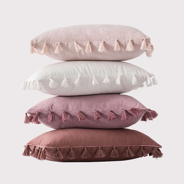 nordic living room sofa decorative cushion waist pillow case solid velvet tassel bedside back
nordic living room sofa decorative cushion waist pillow case solid velvet tassel bedside back