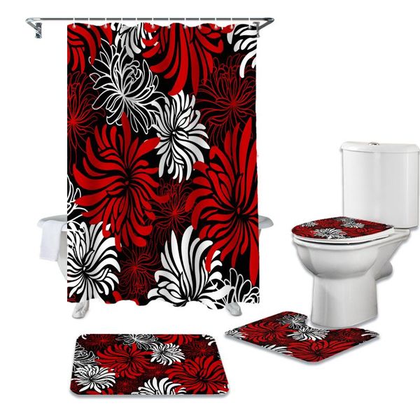 red flower texture waterproof shower curtains set bathroom curtain and rug sets
red flower texture waterproof shower curtains set bathroom curtain and rug sets