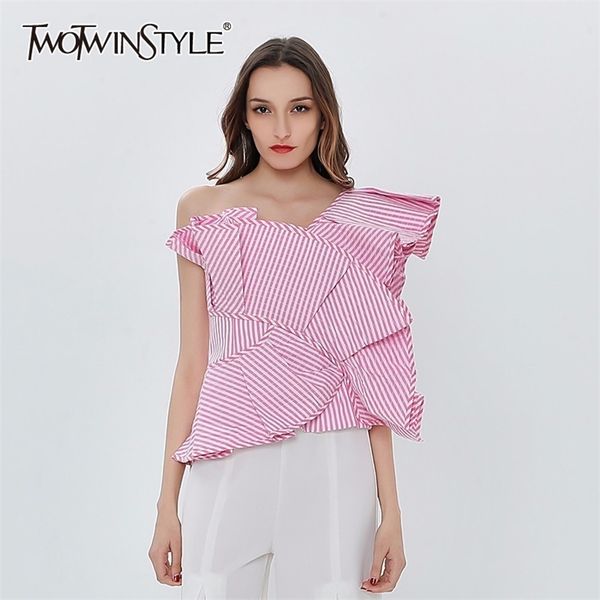 asymmetrical striped shirt for women slash neck sleeveless patchwork ruffle short blouse female fashion clothes 210524, White
asymmetrical striped shirt for women slash neck sleeveless patchwork ruffle short blouse female fashion clothes 210524, White