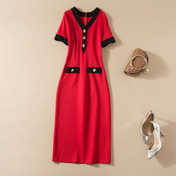 1219 2022 milan runway dress autumn dress v neck short sleeve mid calf red flora print brand same style empire womens dress fashion sh, Black
1219 2022 milan runway dress autumn dress v neck short sleeve mid calf red flora print brand same style empire womens dress fashion sh, Black