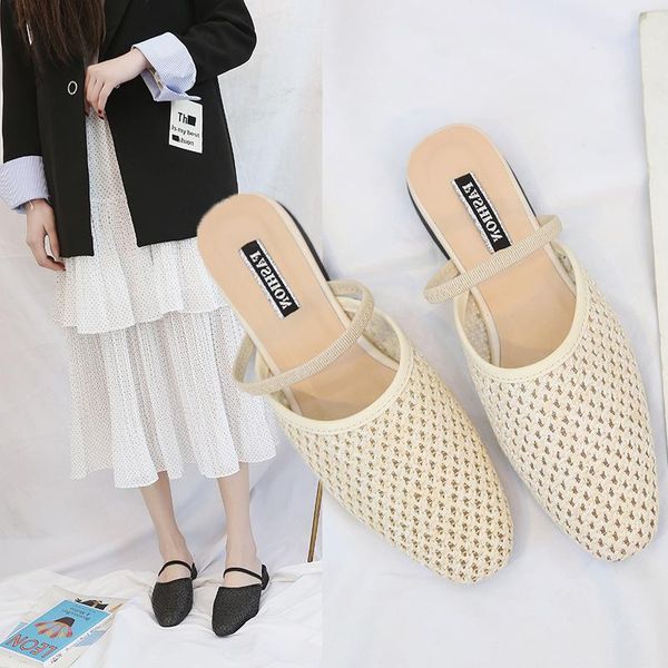 slippers 2021 summer flat with outside casual baotou half sandals fashion low female, Black
slippers 2021 summer flat with outside casual baotou half sandals fashion low female, Black
