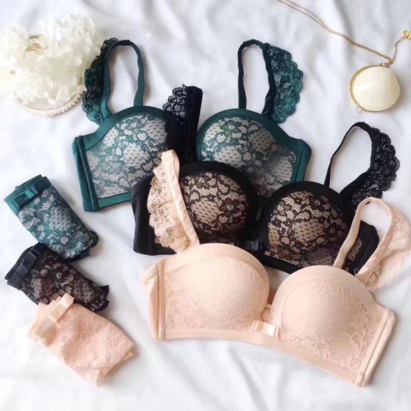 bras sets lace wireless seamless push up half cup bra with removable straps palm shape padded and panties set underwear women lingerie, Red;black
bras sets lace wireless seamless push up half cup bra with removable straps palm shape padded and panties set underwear women lingerie, Red;black