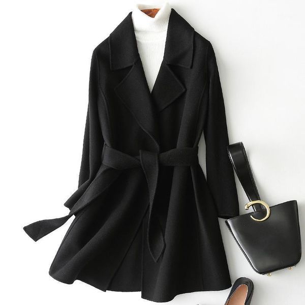 women's wool & blends 2021 winter double-sided 100% coat short korean fashion loose plus size lacing belt black red woolen overcoat
women's wool & blends 2021 winter double-sided 100% coat short korean fashion loose plus size lacing belt black red woolen overcoat