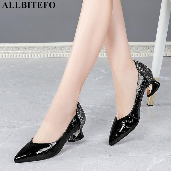 dress shoes allbitefo size 34-42 bling design natural genuine leather high heels office work women heel, Black
dress shoes allbitefo size 34-42 bling design natural genuine leather high heels office work women heel, Black