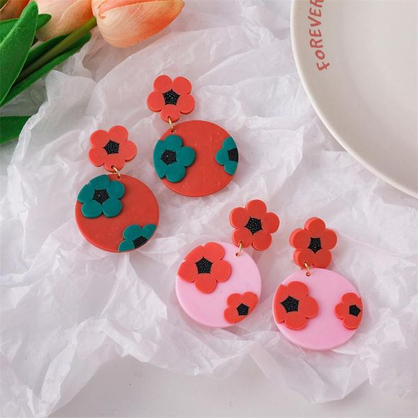 dangle & chandelier aomu korean summer sweet red pink color handmade soft pottery flower geometric earrings for women 2021 ins jewelry, Silver
dangle & chandelier aomu korean summer sweet red pink color handmade soft pottery flower geometric earrings for women 2021 ins jewelry, Silver