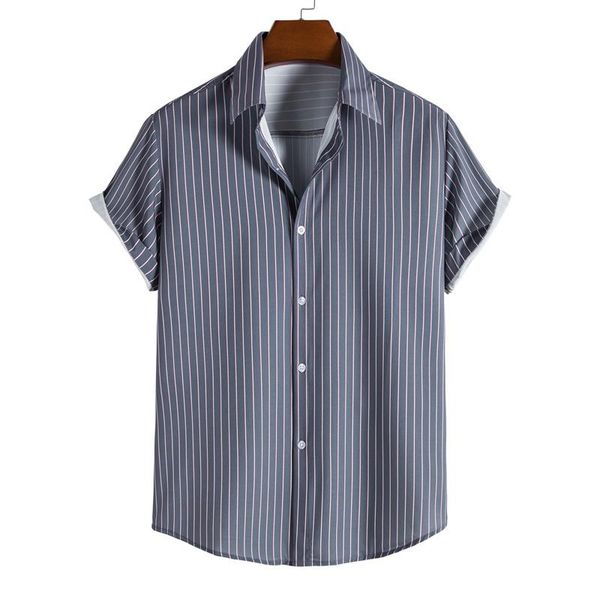 men's casual shirts 2021 summer short-sleeved shirt striped trend all-match european and american code xs-xl, White;black
men's casual shirts 2021 summer short-sleeved shirt striped trend all-match european and american code xs-xl, White;black