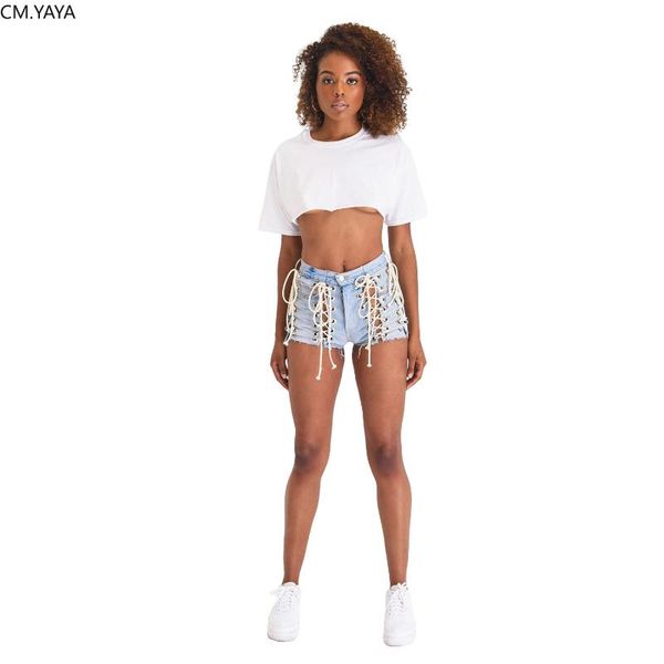 women's jeans cm.yaya women lace up hollow out streetwear shorts fashion washed zipper denim, Blue
women's jeans cm.yaya women lace up hollow out streetwear shorts fashion washed zipper denim, Blue