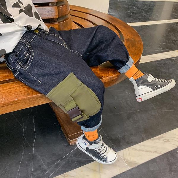 children jeans boys baby cool big pocket causal cowboy denim pants spring 2021 korean fashion for older, Blue
children jeans boys baby cool big pocket causal cowboy denim pants spring 2021 korean fashion for older, Blue