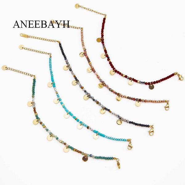 beaded, strands handmade colorful natural stone beads chain bracelets for women stainless steel gold round disc charm friend gift, Black
beaded, strands handmade colorful natural stone beads chain bracelets for women stainless steel gold round disc charm friend gift, Black