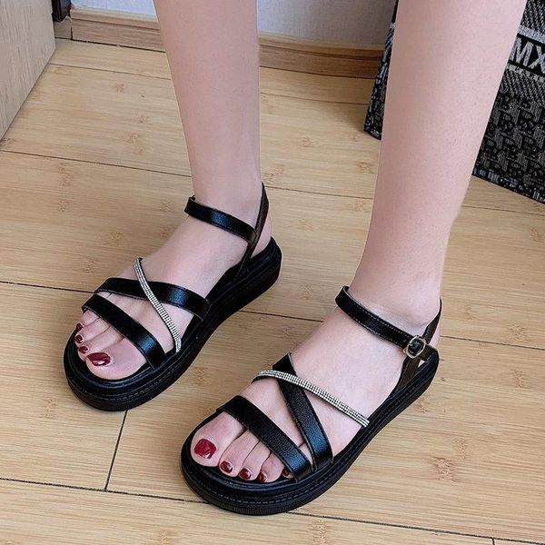 sandals open toe flat women crystal narrow band shoes summer elegant thick sole black white 2021
sandals open toe flat women crystal narrow band shoes summer elegant thick sole black white 2021