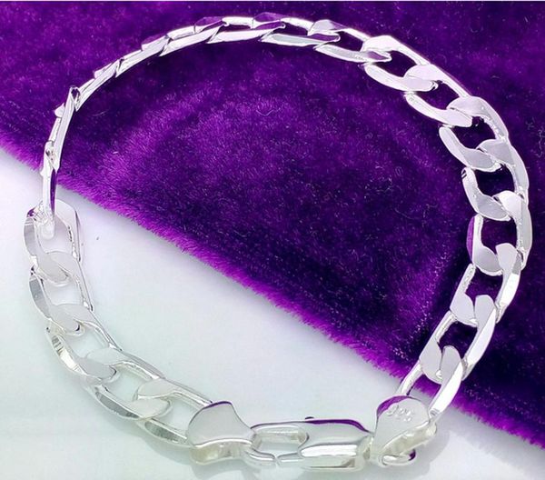 silver bracelet men and women 8mm flat leather italian jewelry gifts charm bracelets, Golden;silver
silver bracelet men and women 8mm flat leather italian jewelry gifts charm bracelets, Golden;silver