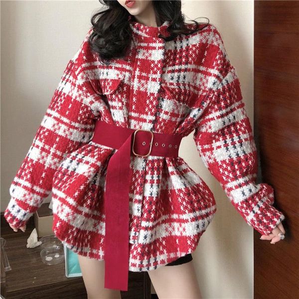 women's wool & blends woolen coat women winter short belt loose warm jackets elegant red yellow outwear, Black
women's wool & blends woolen coat women winter short belt loose warm jackets elegant red yellow outwear, Black