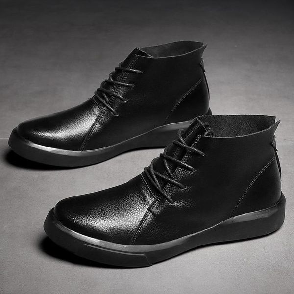 boots winter warm snow men genuine leather shoes plush ankle male footwear motorcycle rubber hx-185, Black
boots winter warm snow men genuine leather shoes plush ankle male footwear motorcycle rubber hx-185, Black