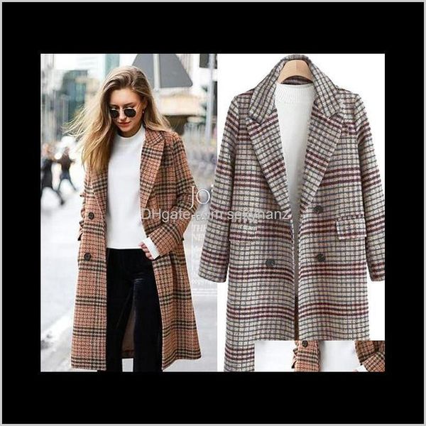 wool blends outerwear & clothing apparel drop delivery 2021 womens fashion trench autumn winter large size plaid long-sleeve woolen coats ja, Black
wool blends outerwear & clothing apparel drop delivery 2021 womens fashion trench autumn winter large size plaid long-sleeve woolen coats ja, Black