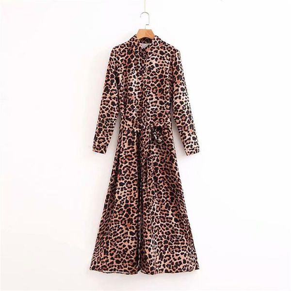 casual dresses 2021 women leopard print midi dress long sleeve tunic neck shirt party lady chic style vestido with belt split, Black;gray
casual dresses 2021 women leopard print midi dress long sleeve tunic neck shirt party lady chic style vestido with belt split, Black;gray