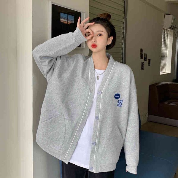women's hoodies & sweatshirts autumn style korean college sweater vest embroidered bear female blouse net v pocket button cardigan coll, Black
women's hoodies & sweatshirts autumn style korean college sweater vest embroidered bear female blouse net v pocket button cardigan coll, Black