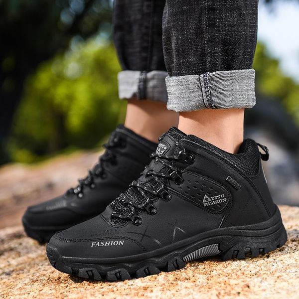 boots winter leather ankle men casual shoes outdoor waterproof work tooling mens hiking sneakers warm military snow, Black
boots winter leather ankle men casual shoes outdoor waterproof work tooling mens hiking sneakers warm military snow, Black